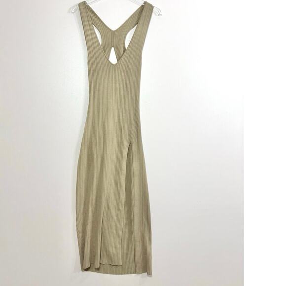 Revolve x Michael Costello Ribbed Midi Dress in Tan Size Medium - Picture 4 of 13